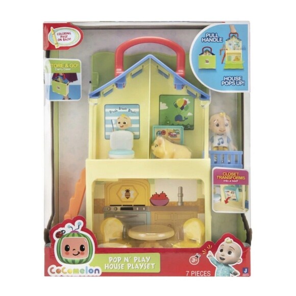 Cocomelon Pop n’ Play House Playset 7pc w JJ Mini Figure NEW - Picture 1 of 6